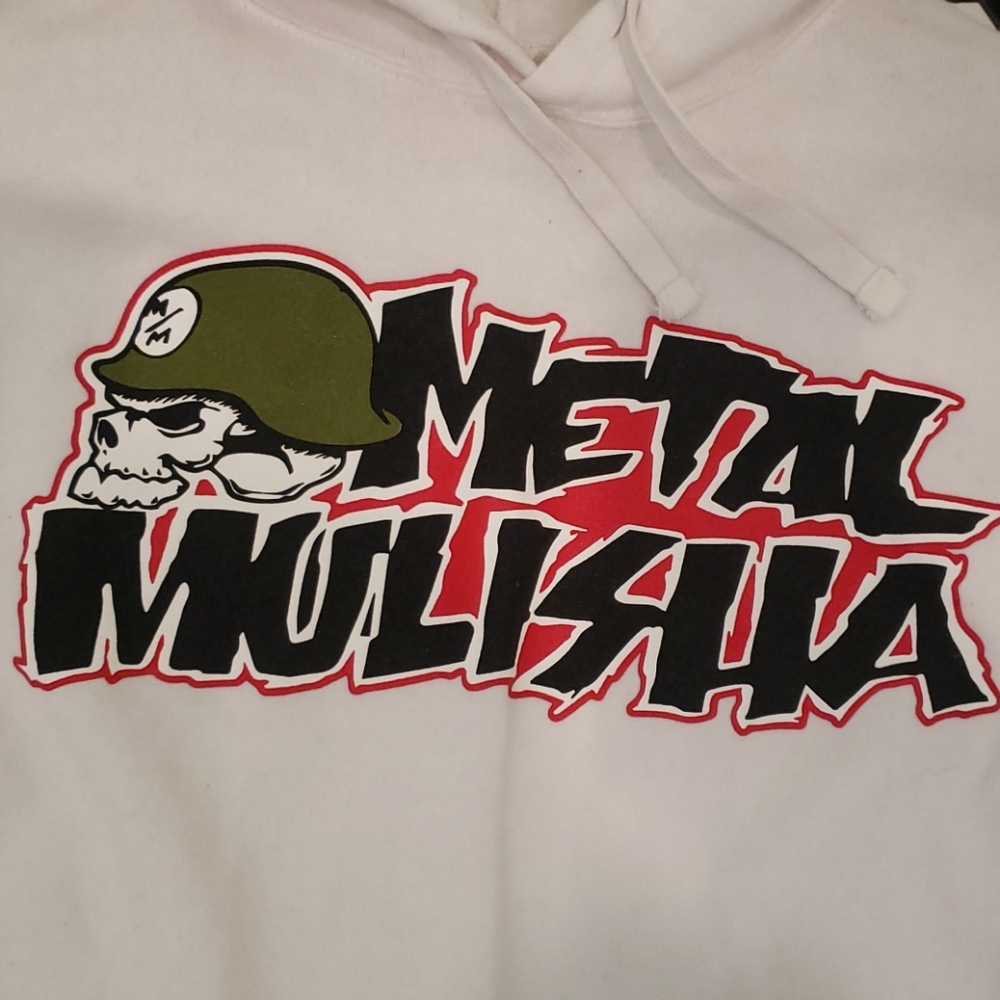 White Metal Mulisha Crop Hoodie - Picture 3 of 4